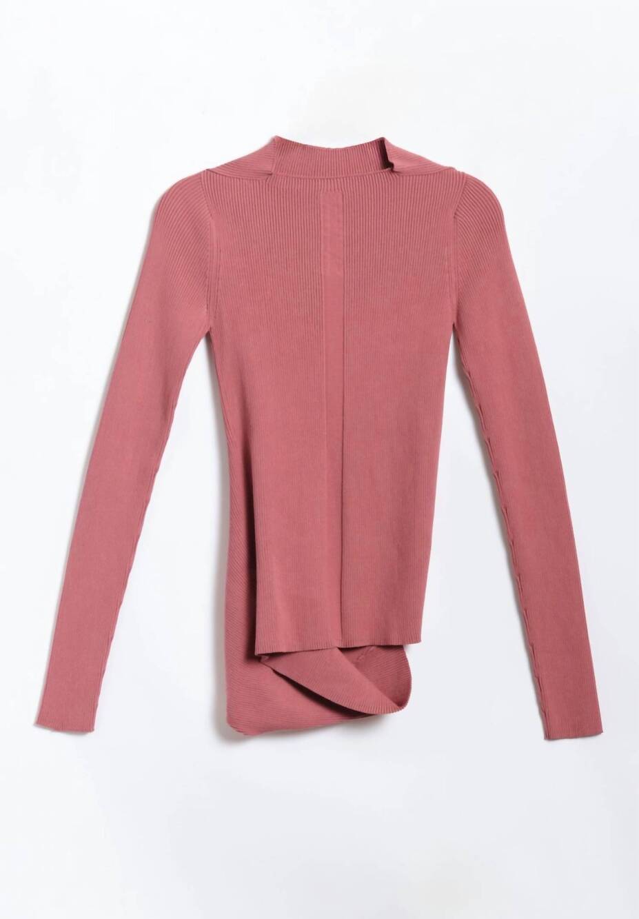 NEW RICK OWENS women's long sleeve babel top in thulian pink